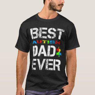Autism Awareness Best Autism Dad Ever Puzzle Piece T-Shirt