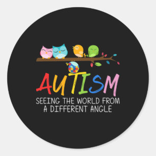 Autism Awareness Bird Classic Round Sticker