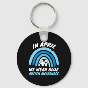 Autism Awareness Blue April Love Autistic Support Key Ring