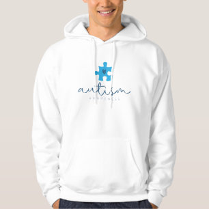 autism awareness blue puzzle piece heart hoodie