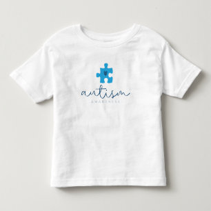 autism awareness blue puzzle piece heart toddler T-Shirt