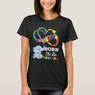 Autism Awareness Born Special Elephant Infinity Lo T-Shirt