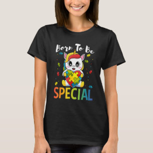 Autism Awareness Born Special Unicorn Puzzle Girls T-Shirt