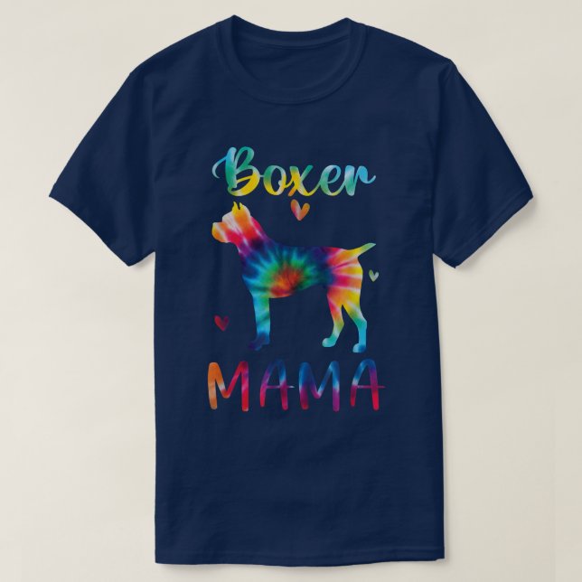 Autism Awareness Boxer Mama Tie Dye Gifts Dog Mum  T-Shirt (Design Front)