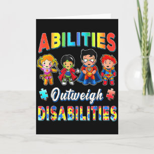 Autism Awareness Boy Abilities Outweigh Disabiliti Card