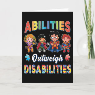 Autism Awareness Boy Abilities Outweigh Disabiliti Card