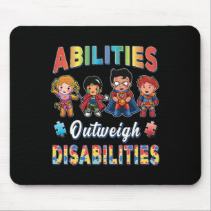 Autism Awareness Boy Abilities Outweigh Disabiliti Mouse Pad