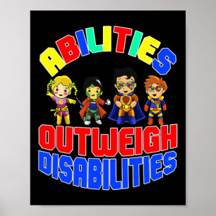 Autism Awareness Boy Abilities Outweigh Disabiliti Poster