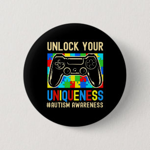 Autism Awareness Boys Girls Video Game Controller 6 Cm Round Badge
