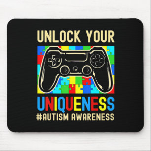 Autism Awareness Boys Girls Video Game Controller Mouse Pad