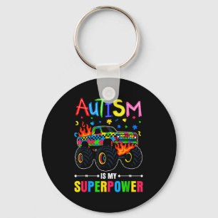 Autism awareness boys monster truck kids girls key ring