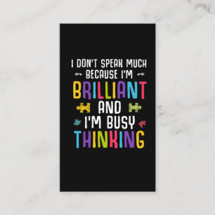 Autism Awareness Brilliant Child Autistic Puzzle Business Card