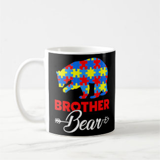 Autism Awareness Brother Bear Support Autistic Men Coffee Mug