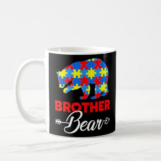 Autism Awareness Brother Bear Support Autistic Men Coffee Mug