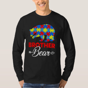Autism Awareness Brother Bear Support Autistic Men T-Shirt