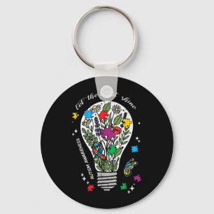Autism Awareness Bulb Let The Light Shine ASD Key Ring