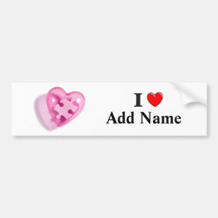 Autism Awareness Bumper Sticker Heart Customise