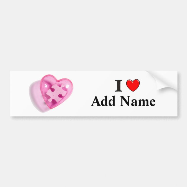 Autism Awareness Bumper Sticker Heart Customise (Front)