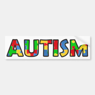 Autism Awareness Bumper Sticker Multicolor Puzzle