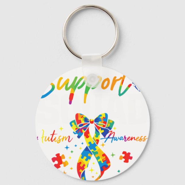 Autism Awareness Butterfly Autism Suppor Key Ring (Front)