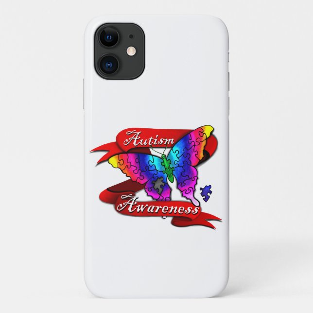 Autism Awareness Butterfly Case-Mate iPhone Case (Back)