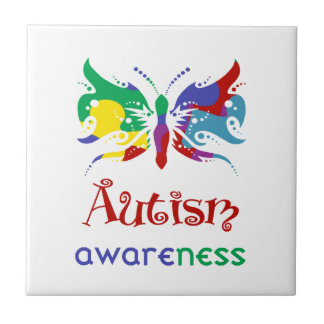 Autism Awareness Butterfly Ceramic Tile