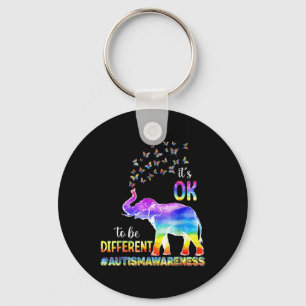 Autism Awareness Butterfly Elephant It's Ok To Be  Key Ring