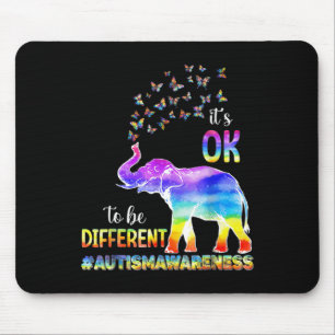 Autism Awareness Butterfly Elephant It's Ok To Be Mouse Pad