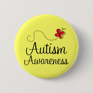 Autism Awareness Butterfly Gift 6 Cm Round Badge