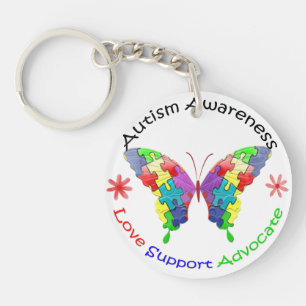 Autism Awareness Butterfly Key Ring