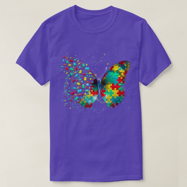 Autism Awareness Butterfly Peace Lover Gift Men Wo T-Shirt (Design Front)