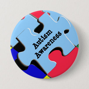 Autism Awareness Button Puzzle Pieces