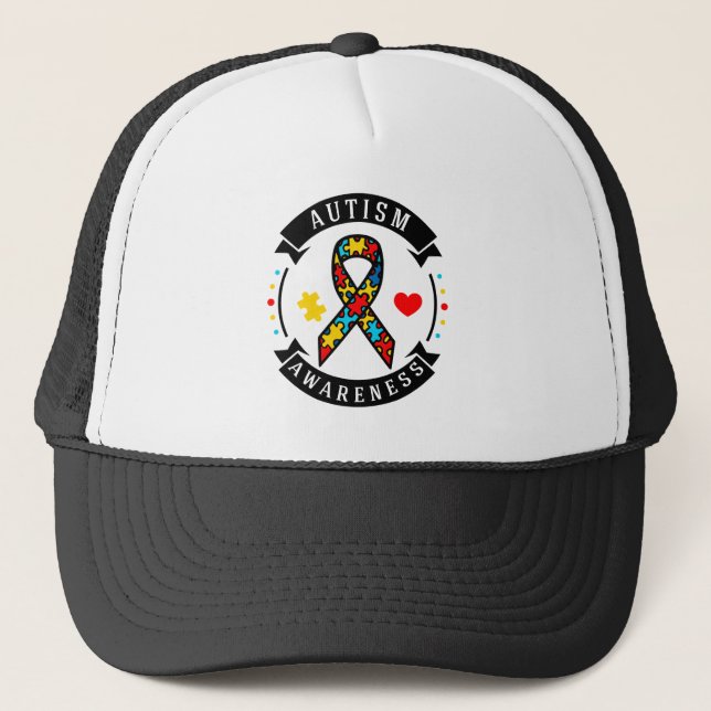 Autism Awareness CAP/HAT Trucker Hat (Front)