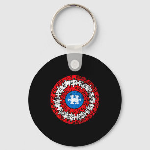 Autism Awareness Captain Shirt Support Autistic Su Key Ring