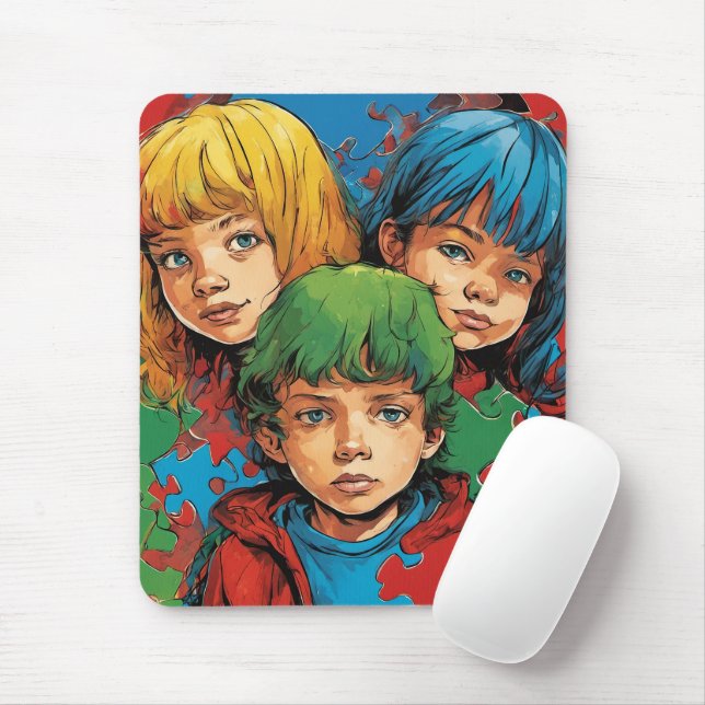 Autism Awareness -Care -  Mousepad (With Mouse)