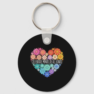 Autism Awareness Celebrate Minds of Kinds Teacher Key Ring