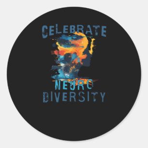 Autism Awareness Celebrate Neuro Diversity Mental Classic Round Sticker
