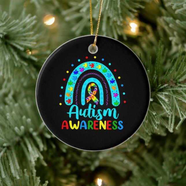 Autism Awareness Ceramic Ornament (Tree)