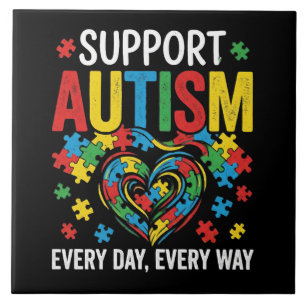 Autism awareness ceramic tile