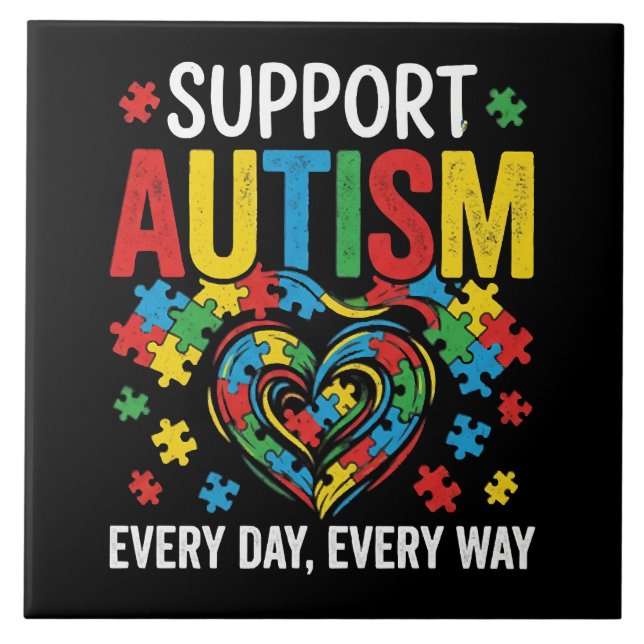 Autism awareness ceramic tile (Front)