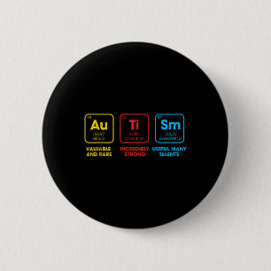 Autism Awareness Chemistry Elements Periodic Table 6 Cm Round Badge