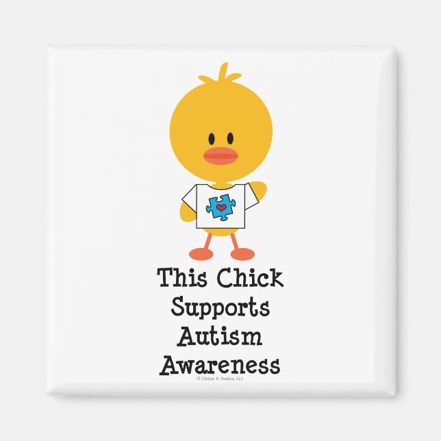 Autism Awareness Chick Magnet (Front)