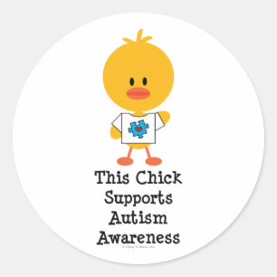 Autism Awareness Chick Stickers
