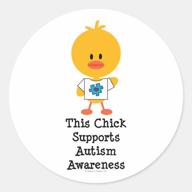 Autism Awareness Chick Stickers (Front)
