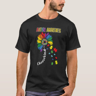 Autism Awareness Choose Kind Sun Flower Mum Women T-Shirt