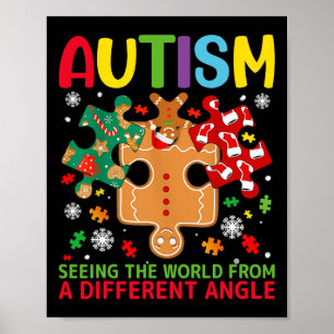 Autism Awareness Christmas Autistic Xmas Day Pajam Poster
