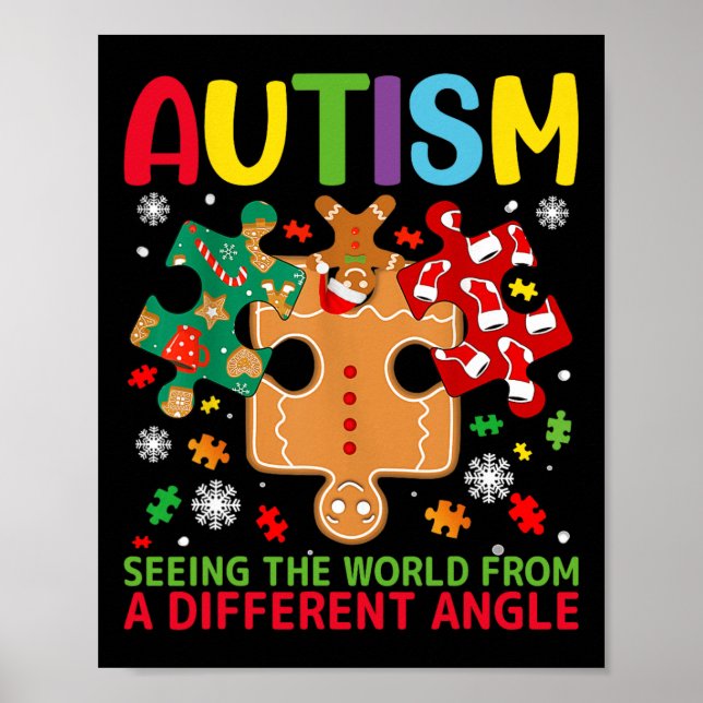 Autism Awareness Christmas Autistic Xmas Day Pajam Poster (Front)
