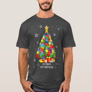 Autism Awareness Christmas Tree Xmas Matching Cost T-Shirt