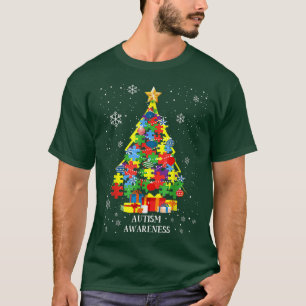 Autism Awareness Christmas Tree Xmas Matching Cost T-Shirt