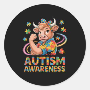 Autism awareness classic round sticker